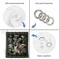 thumbnail image 4 of Black Spring Floral Shower Curtain, Waterproof Shower Curtains for Bathroom, Elegant Pastoral Flowers Birds Watercolor Washable Fabric Bathtub Curtain Set Bath Decor with 12 Hooks Long 72"x84", 4 of 8