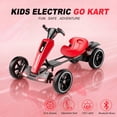 thumbnail image 3 of Holaki 12V Electric Go Kart for Kids, Battery Powered Ride on Toy with Adjustable Seat, Music, LED Lights, EVA Wheels & Forward/Reverse Driving, Red, Ages 3-6, 3 of 10