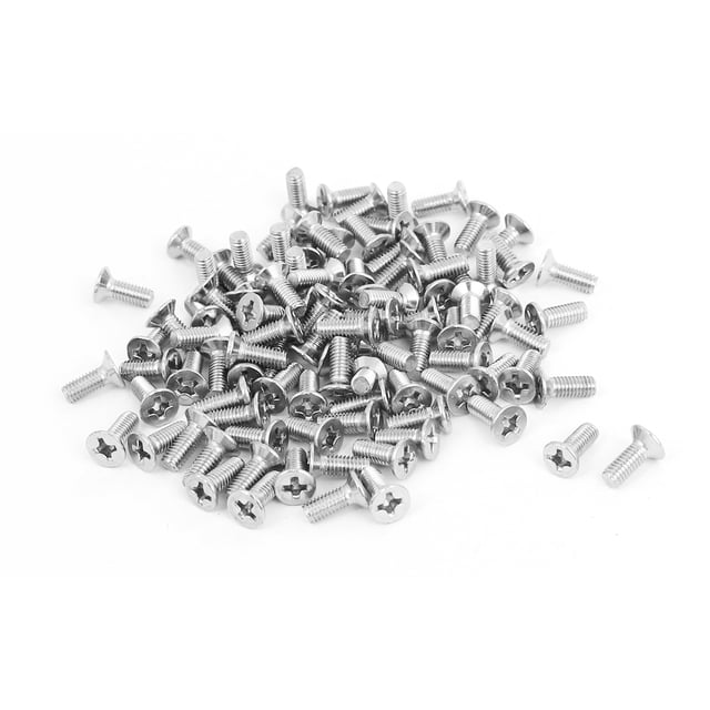 M3x8mm Tornillos Phillips De Acero Inoxidable Cabeza Plana Avellanada 100pcs Unique Bargains