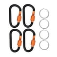 thumbnail image 4 of 4Pcs D-Rings Locking Carabiner Keychain Clip with Key Rings Spring Snap Hook for Outdoor, Camping, Hiking, Fishing, 4 of 10