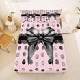 thumbnail image 5 of Erosebridal Vintage Graffiti Bowknot Full Size Sheets,Geometric Circle Print Bed Sheets For Kids Girls 4 Pieces, 5 of 6