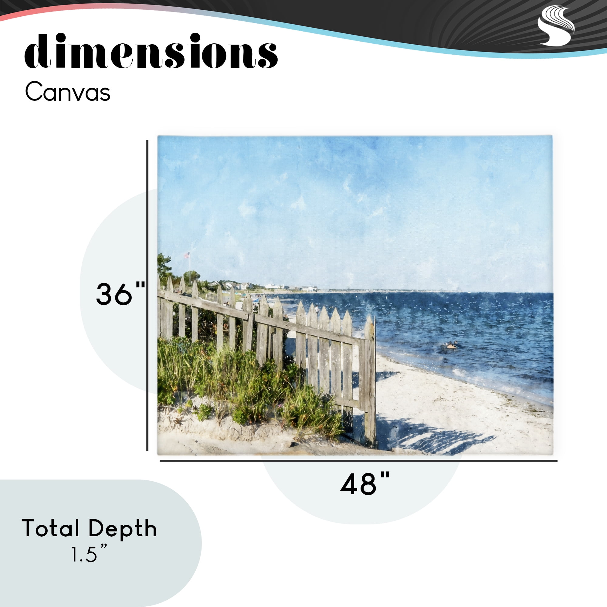 Stupell Industries Beach Pickets View Canvas Wall Art, design by Kim Curinga