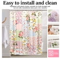 thumbnail image 6 of Tcwhniev Boho Shower Curtain, Vintage Patchwork Floral Waterproof Fabric Bath Curtain with 12 Hooks, 72x72 Inch, 6 of 8