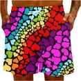 thumbnail image 5 of Penkiiy Men Drawstring Valentine's Day Love Print Beach Casual Trouser Shorts Pant S Multicolor, 5 of 9