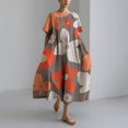thumbnail image 1 of WILLBEST Robes T-Shirt Décontractées pour Femmes Robes Bohèmes d'Été pour Femmes avec Poches Décontractées Grande Taille Robe Maxi en Lin Robe Longue Fluide, 1 of 1
