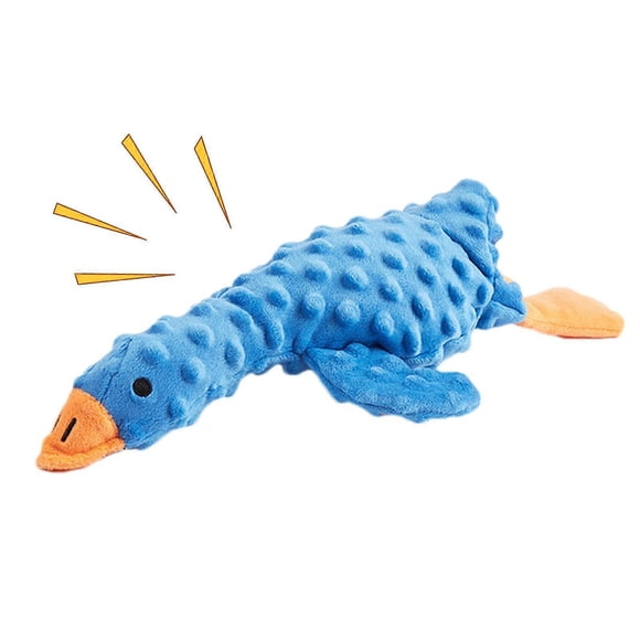 Stuffed dog toy, puppy chew, enrichment, crinkle puzzle, hiding, dental cleaning, teething blue