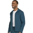 thumbnail image 6 of Dickies Dynamix Medical Scrubs Warm Up Jacket for Men Zip Front Plus Size DK310, 2XL, Caribbean Blue, 6 of 8