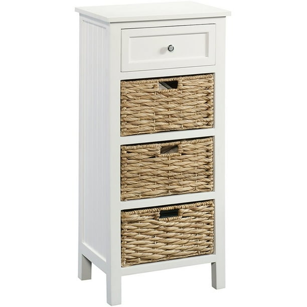Sauder Cottage Road Storage Cabinet With Baskets White Finish Com Sauder Cottage Road Storage Cabinet, White Storage Furniture With Baskets