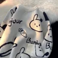 thumbnail image 2 of Cartoon Rabbit Y2k Harajuku Kawaii Retro Cute Round Neck Pullover Sweater Pattern Knitted Warm Loose Oversized Sweatshirt Women  FGS, 2 of 7
