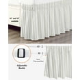 thumbnail image 3 of Stripes Bed Skirt Modern Art Sage Green Bed Skirts King Size 18 Inch Drop, Wrap Around Dust Ruffle&nbsp;Bedskirt with Adjustable Elastic Belt for Queen Size Beds, 3 of 7