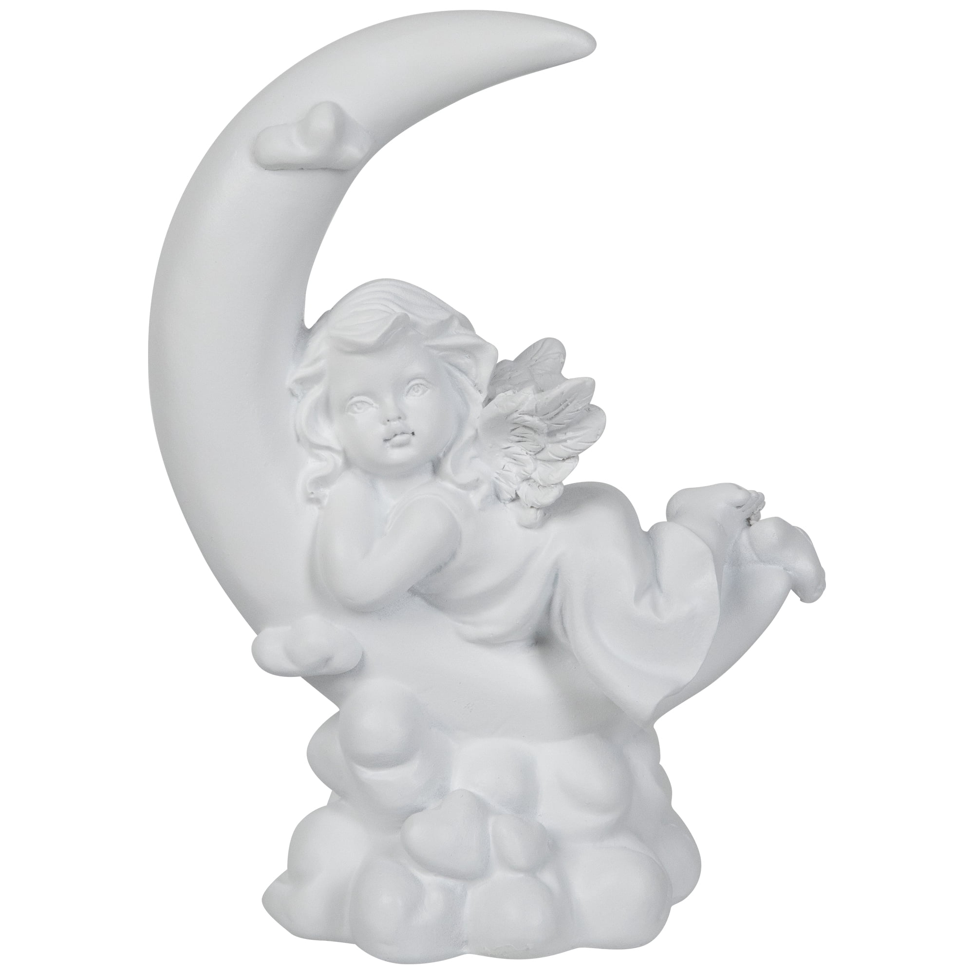 Northlight Girl Cherub Laying on Crescent Moon Statue - 7.25"