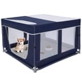 thumbnail image 1 of Parque infantil Dog Playpen Zikopomi 107 cm x 107 cm con almohadilla para orinar para perros pequeño, 1 of 7