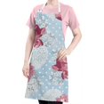 thumbnail image 5 of Pioneer Flower Floral Print Pattern Apron-Garden Aprons for Women with Pockets-Cotton Linen Waterproof Kitchen Cooking Gardening Aprons Adjustable for Kitchen,Cooking,BBQ and Salon 33x27 Inch, 5 of 7