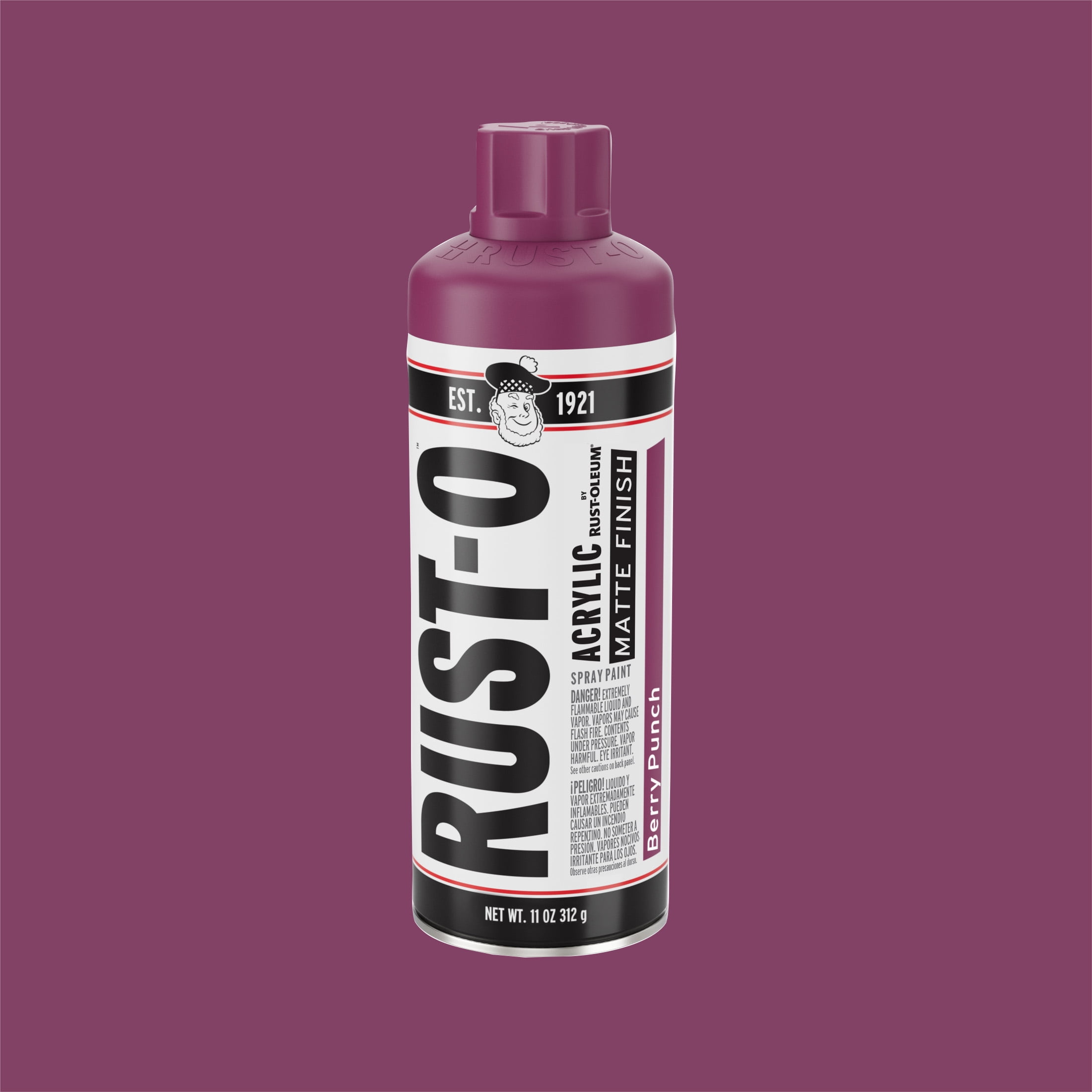 (2 pack) Berry Punch, Rust-Oleum Rust-O Acrylic Matte Spray Paint-392218, 11 oz