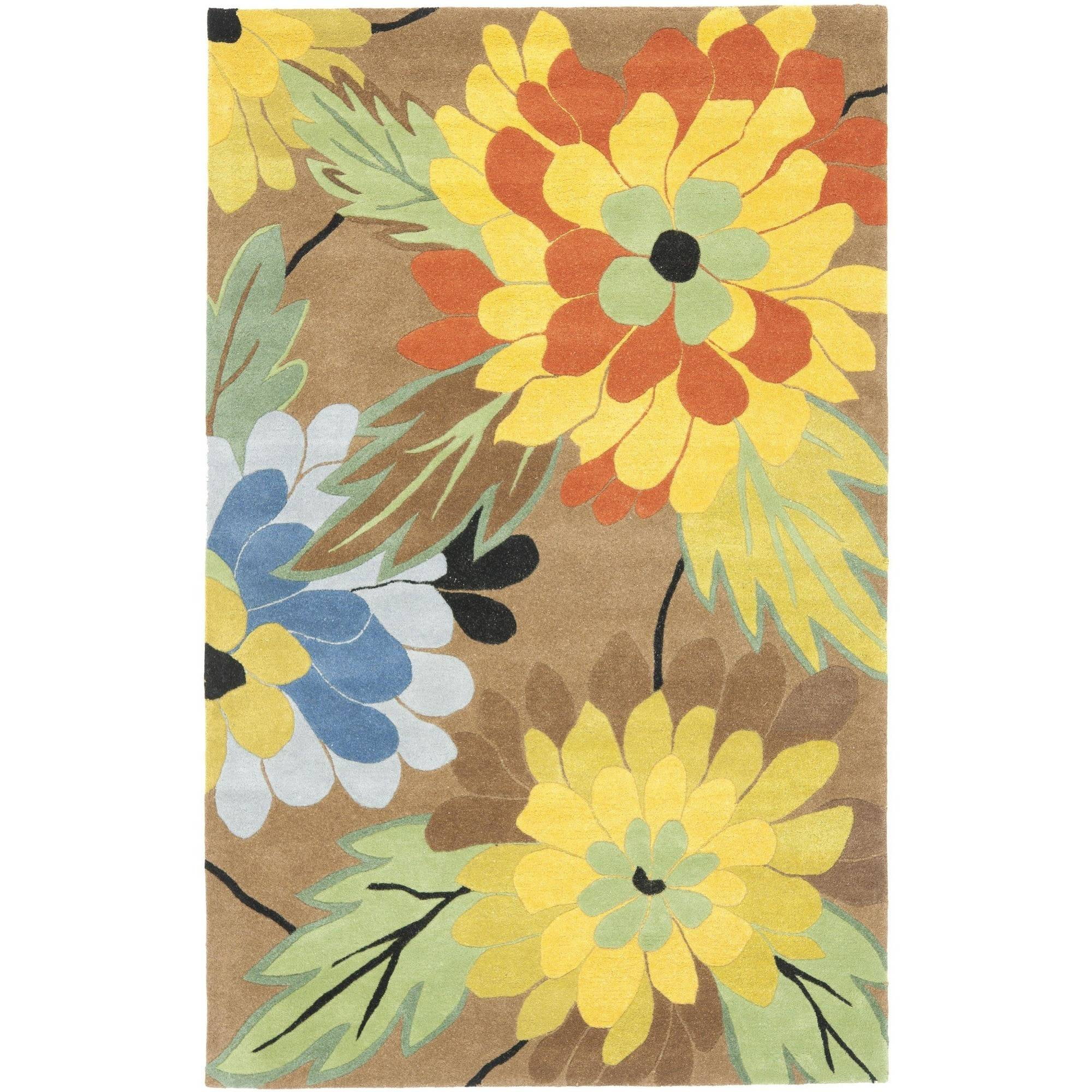 Safavieh Soho Coral Floral Wool Area Rug - Walmart.com