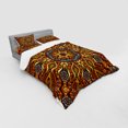 thumbnail image 2 of Ethnic Duvet Cover Set, Mosaic Like Warm Colored Design with Floral Swirls Image Print, Bedding Set with Shams and Fitted Sheet, 3 Sizes, by Ambesonne, 2 of 2