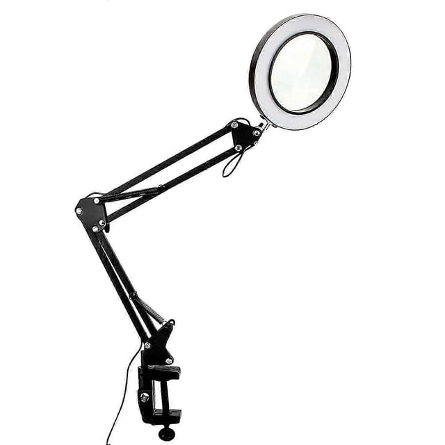 10X Magnifying Glass with Light and Clamp 3 Color Modes 10 Brightness Adjustable Magnifying Desk Lam