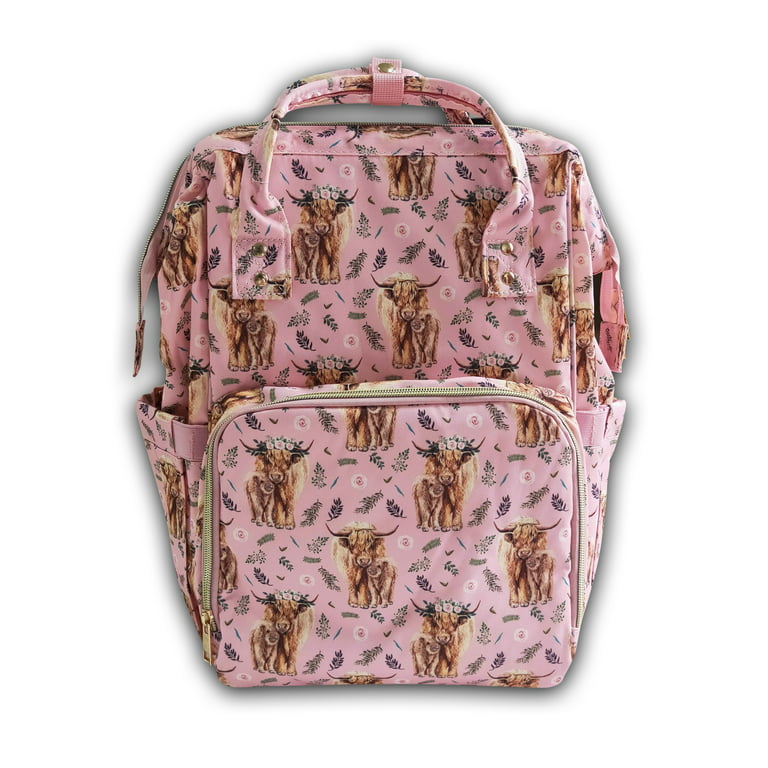 Boutique Cow Print Diaper Bag Pink Flower Best Backpack For Travel Good  Quality New Design Hot Selling Western Wholesale Best Price Diaper Bag