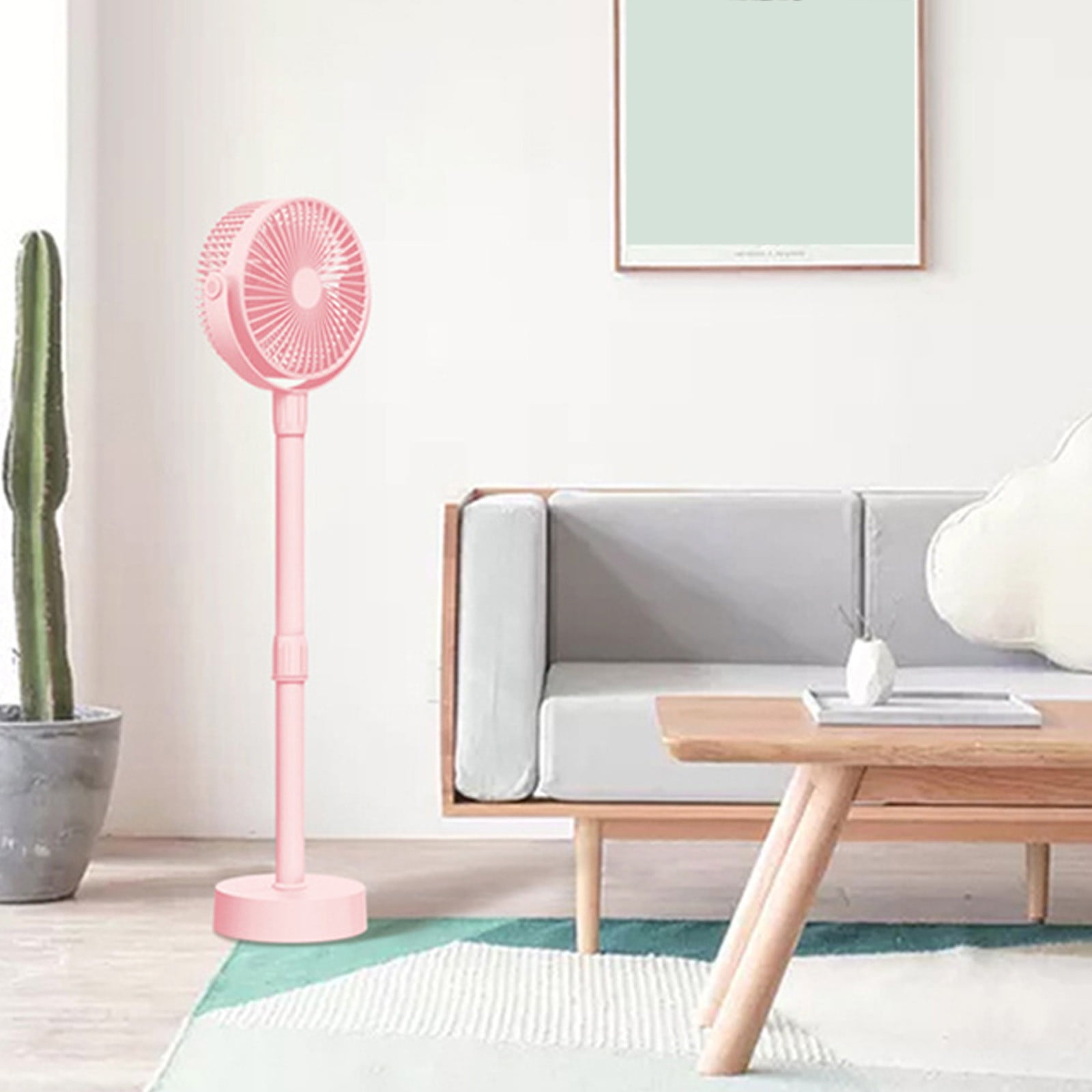 Lhked Fans For Bedroom Portable Pedestal Fan - Foldaway Standing Fan Foldable Desk Fan, Wireless Use 1200Mah Rechargeable Battery, Control Telescopic 3Speed Quiet