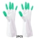 thumbnail image 2 of Bewildely 2 uds guantes impermeables mitones de limpieza resistentes al desgaste accesorio para exteriores ropa para el hogar aparatos ligeros Suministros de limpieza para el hogar Dedos verdes Bewildely HA080507-01B, 2 of 6