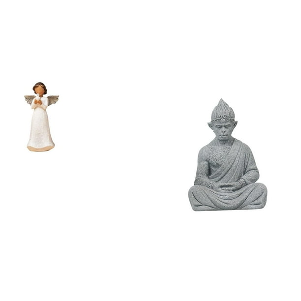 Figura de resina de ángel,Estatua de ángel Figura Decoración del hogar Estante de interior,Estatua de mono,Estatua de Buda Mono para Interiores y Exteriores Budista,Figuras en miniatura