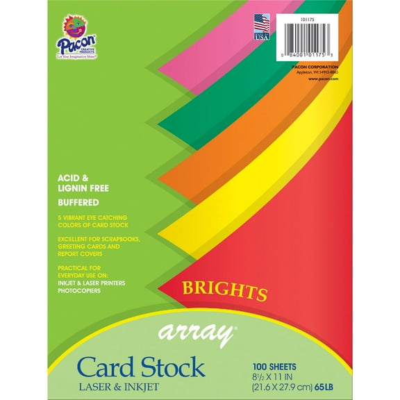 Array® Card Stock, Bright Colors, 100 Sheets