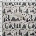 thumbnail image 4 of oneOone Cotton Poplin Dusty Gray Fabric Mountain Pattern Craft Projects Decor Fabric Printed By The Yard 42 Inch Wide, 4 of 5