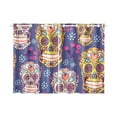 thumbnail image 3 of CADecor Sugar Skull Dia De Los Muertos Window Treatment Panel Curtains Window Curtain Kitchen Curtain,Two Piece 26x39 Inches, 3 of 4
