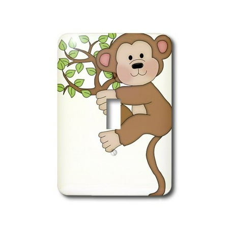- 3dRose Cute Monkey Climbing A Tree Illustration, Single Toggle Switch
