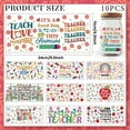 thumbnail image 2 of 10 Sheets Teacher Appreciation UV DTF Cup Wraps Best Teacher Ever UV Rub Transfer Stickers Thank You Teacher Gift Transfer Stickers for 16 Oz Glass Cups Milk Tea Cups Mugs Decor, 2 of 8