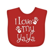 Inktastic I Love My Yaya Grandchild Boys or Girls Baby Bib