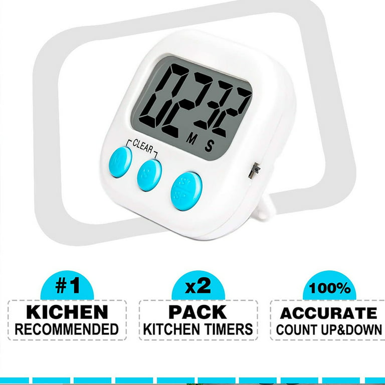 Kitchen Mini Digital Timer Big Digital Loud Alarm Magnetic Backup Stand  with Large LCD Display for Cooking Baking Sports Games