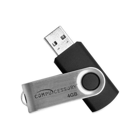 UPC: 0794192264646 | Compucessory 4GB USB Flash Drive  Black / Aluminum Model 26464