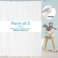 thumbnail image 6 of Dznils White PEVA Shower Curtain Liner Bathroom with Hooks Mildew Resistant Waterproof, 72" W x 72" H, 2 Pack, 6 of 10