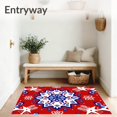 thumbnail image 3 of ODIKA 2'x3' Machine Washable Non-Slip Area Rug, Snowflake Championship Design Anti Slip Floor High Traffic Rug with Pad, Red, 677196, 3 of 8