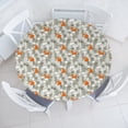 thumbnail image 3 of Ambesonne Fox Fitted Round Tablecloth, Doodle Style Forest Design, 36"- 40" Diameter, Orange White, 3 of 5