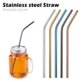 thumbnail image 3 of Labymos 4pcs Multicolor Reusable Stainless Steel Straws Eco-friendly Bent Straw Drinking Metal Straws Random Color, 3 of 8