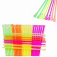 thumbnail image 1 of KEINXS 300 Pcs Pailles Cuillères en Forme de Cône de Neige 8 Po Couleurs Mélangées Pailles en Plastique Jetables Non Emballées, 1 of 6