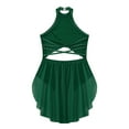 thumbnail image 2 of TSSOE Kids Girls Figure Skating Dress Cutout Strappy Back Rhinestones Skirted Leotard Ballet Lyrical Green 12, 2 of 7