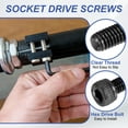 thumbnail image 3 of Uxcell Hex Socket Head Cap Screws Bolts, Carbon Steel Socket Drive Screws, Black Oxide Full Threads M4 x 12 mm 50, 3 of 7