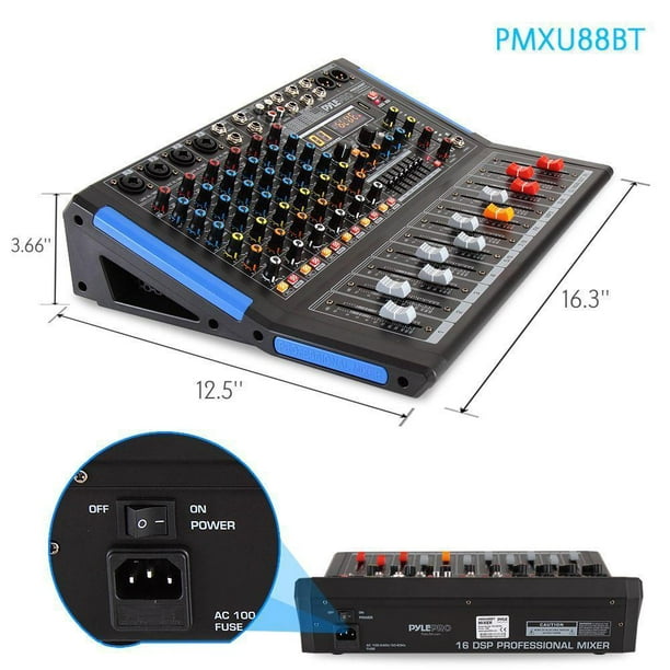 Système de mixage de carte son Bluetooth Pyle 8 canaux pour DJ