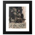 thumbnail image 2 of James Jebusa Shannon 20x24 Black Modern Framed Museum Art Print Titled - Still Life of Flowers, a Statue and a Globe on a Mantelpiece, 2 of 5