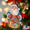 thumbnail image 5 of G.DeBrekht 8117901 18 x 24 in. Gift Bag Santa Wooden Christmas Ornament Set of 2, 5 of 5