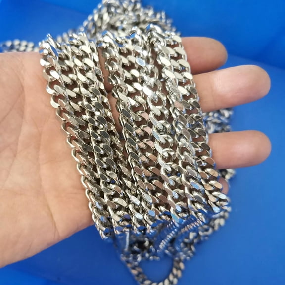 HOOUN 3Meter Lot Huge 8mm Miami Cuban Curb Chain Jewelry Findings Stainless Steel DIY