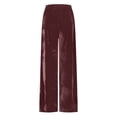 thumbnail image 4 of vigerkar Women's Velvet Pants Drawstring Waist Wide Leg Casual Lounge Pant (Red, XL), 4 of 6