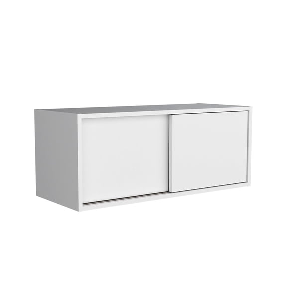 Napoles 2 Wall Cabinet, Open Storage Shelves, Single Door White