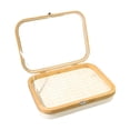 thumbnail image 3 of Estuche organizador de joyas portátil con tapa transparente para pendientes y anillos beige, 3 of 9