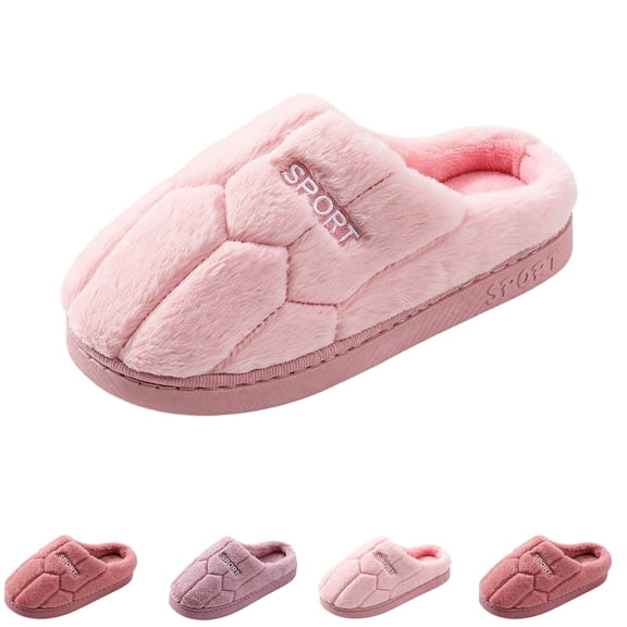 Domzle Fluffy Slippers For Womens Warm Cozy Plush Fuzzy Memory Foam Slippers Slip-on House Slippers Indoor Outdoor Purple