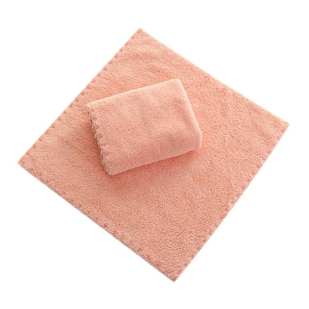 

NEGJ Coral Fleece Square Handkerchief Soft Absorbent Towel Dish Towels 30*30cm