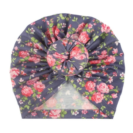 

Relanfenk Baby Hats Toddler Kids Boy Girl Floral Print Knotted Beanie Headwear Accessories Hat
